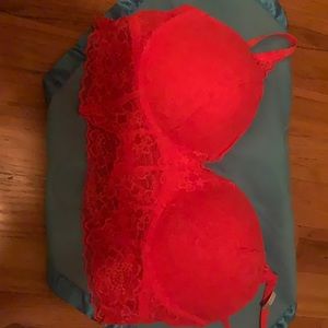 Pink lace push up bra